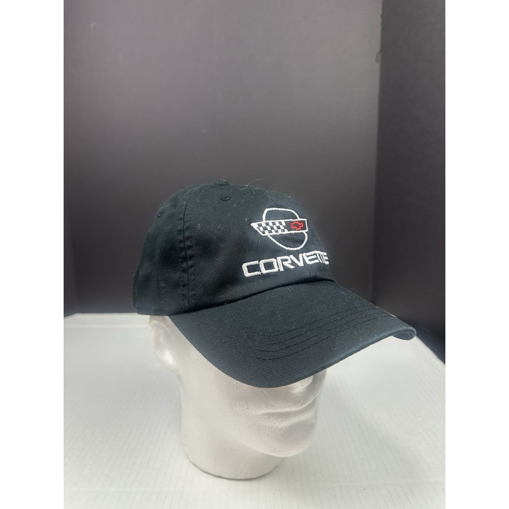 Corvette Mad House High Performance Apparel Relaxed-Fit Strapback Black Hat Cap